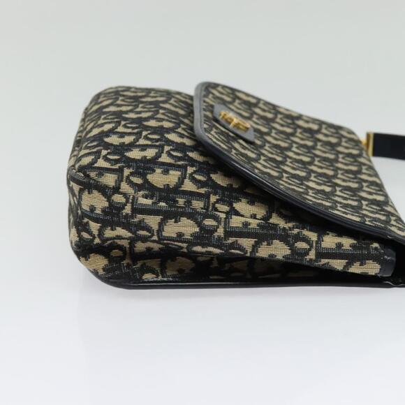 DIOR Trotter Canvas Shoulder Bag Navy Gold - Picture 5 of 12